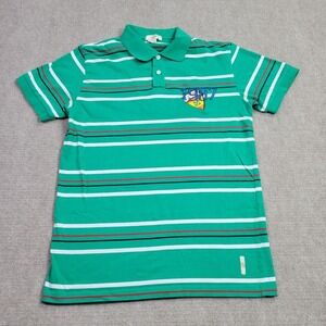 Bench Polo Shirt Mens Large Green‎ Striped Short Sleeve Embroidered Casual Top